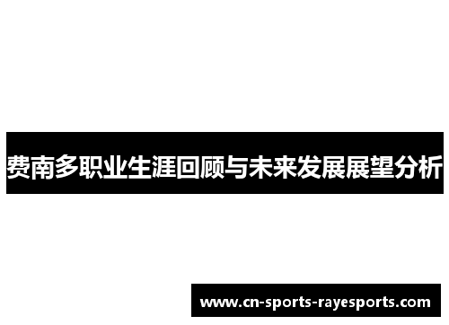 费南多职业生涯回顾与未来发展展望分析